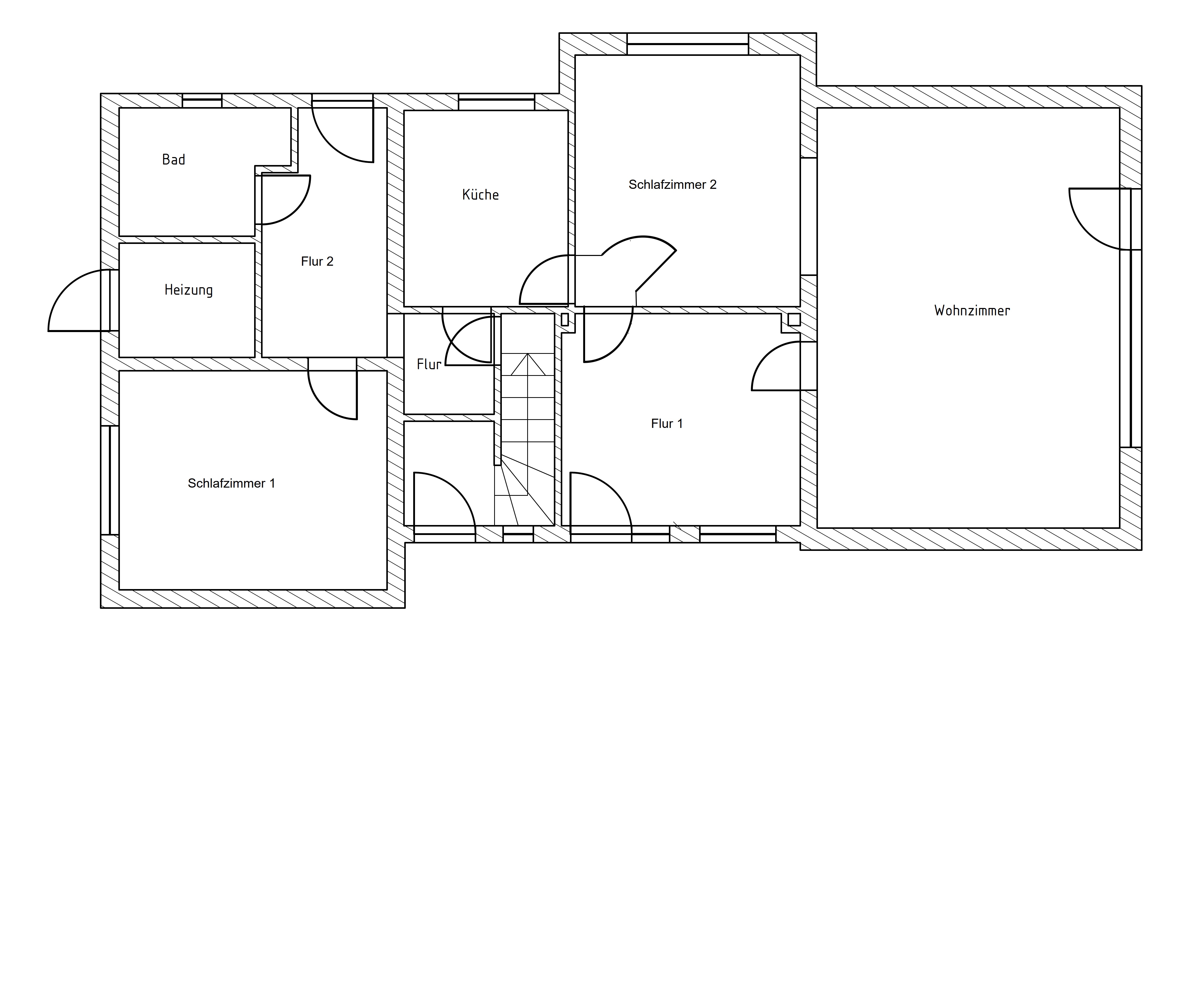 Grundriss der Ferienwohnung 2 im Erdgeschoss